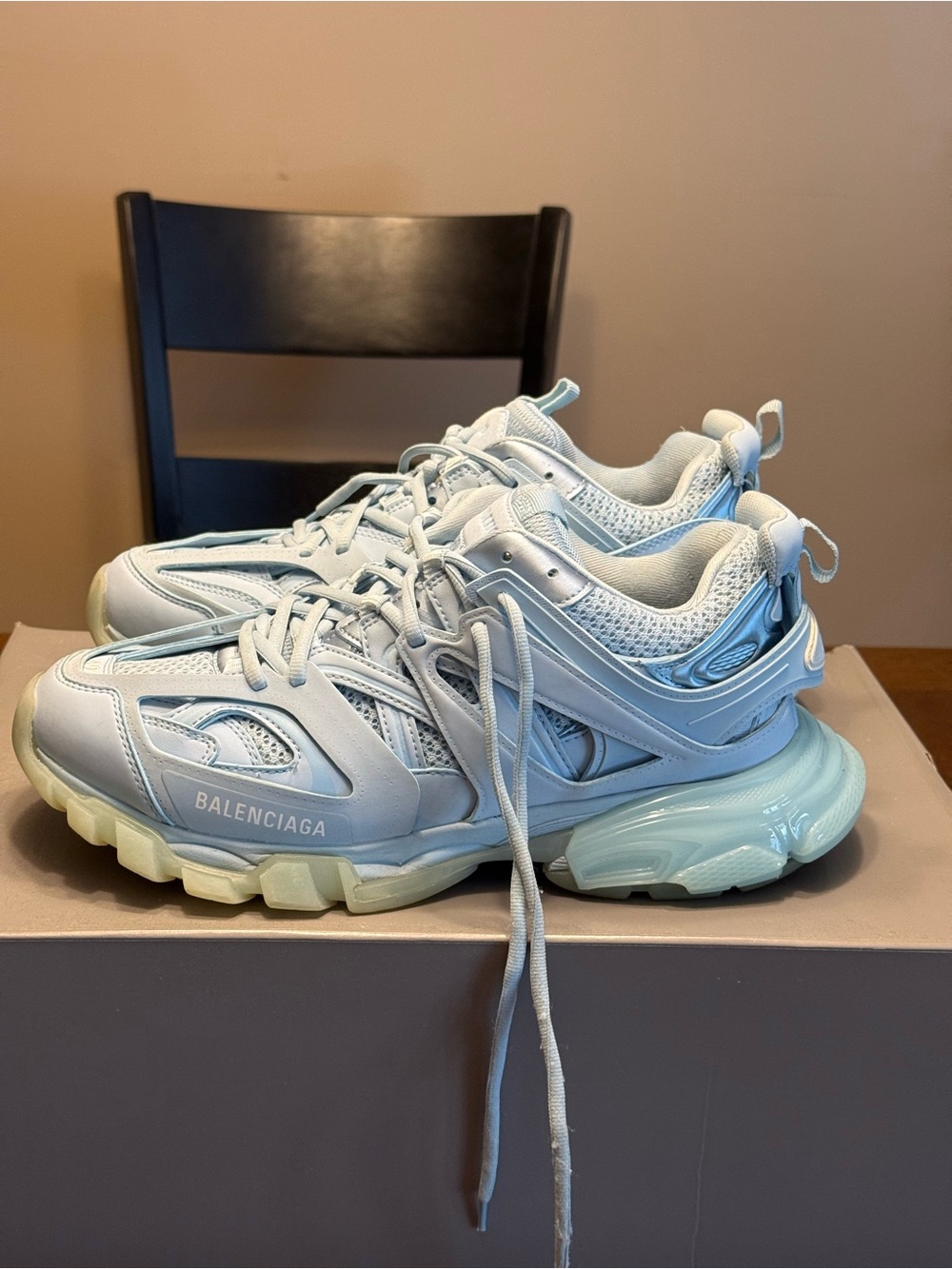 Balenciaga Pale Blue Track Sneakers - Picture 2 of 7